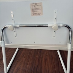 サイドテーブル 折りたたみ 昇降式テーブル 角度調節可能 木製 ソファテーブル アイボリーの画像