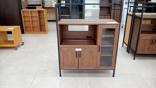 ★ジモティ割あり★ 株式会社ホームテイスト 食器棚 ブラウン H118×D40×W93.3 クリーニング済み TJ8414