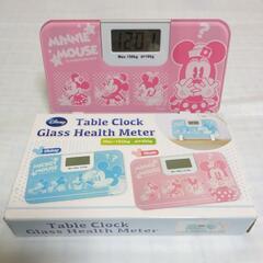 ディズニー　テーブル　クロック　ガラス　ヘルスメーター　ミニーマウス