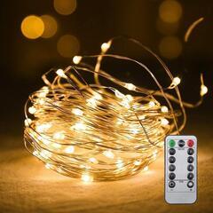 イルミネーションライト 10m 100LED 暖色 電池式の画像