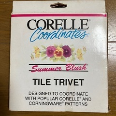 【新品】花柄  タイル鍋敷の画像