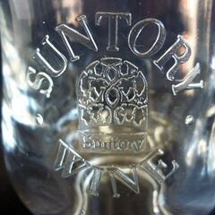 ☆未使用品 サントリー ワインジョッキ レリーフ 6個セット SUNTORY ワイングラス 酒器 ガラス製 レトロデザイン 取っ手付き 札幌 北20条店の画像