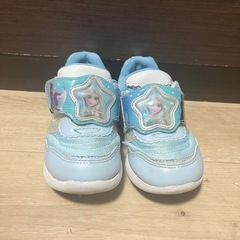 光る靴　アナ雪　16センチ　女の子　青
