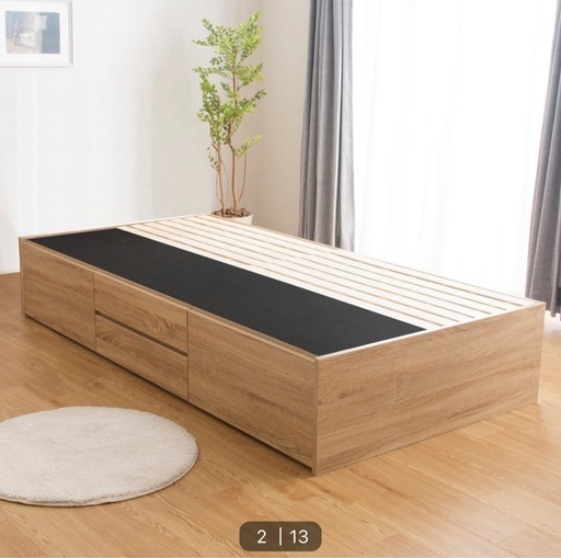 【取引中】【ニトリ】シングルベッドフレーム【収納付】