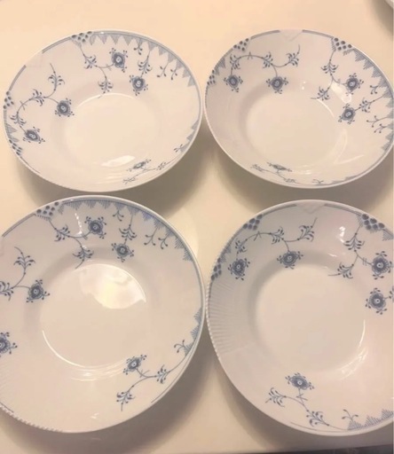 ロイヤルコペンハーゲンブルーエレメンツ ディープ プレート 4枚セット ロイヤルコペンハーゲン プレート 花柄 ブルーエレメンツ