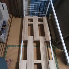 布団収納すのこラック　伸縮式　キャスター付押入利用可の画像