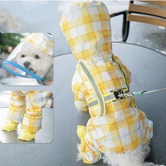 【新品】犬用レインコート 胸ストラップ &透明帽子付 XLの画像