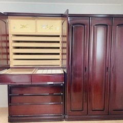 府中家具　紫檀　和箪笥　洋箪笥　3点セットの画像