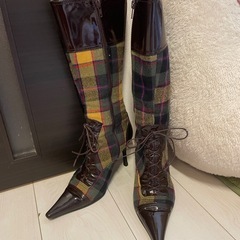 ダイアナ　エナメル　ハーフブーツ　24cm