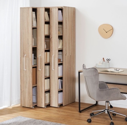 【無料配送】【美品】すき間本棚 3列タイプ オーク