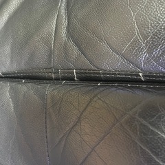 2人掛けソファ　ブラック　合皮の画像