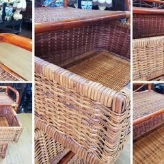 i15　koizumi　コイズミ　籐家具　三段チェストの画像