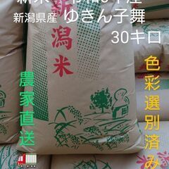 ★限定5個★　令和6年度 新潟県産 ゆきん子舞 新米 玄米 30キロ