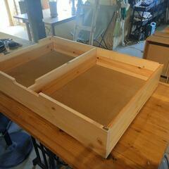 無印良品　パイン材ベッド下収納2個セットでの画像