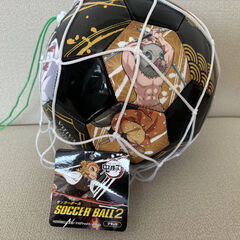 【鬼滅の刃】　サッカーボール2　ブラック　ボールネット付きの画像