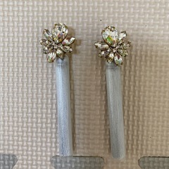 タッセルピアス　グレーの画像