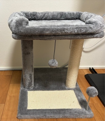 キャットタワー ミニ 猫タワー 爪研ぎ 低め）ペットベットとのセット