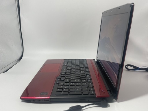富士通 ノートパソコン 15.6インチ レッド Windows 10 マウス付き
