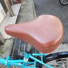 折りたたみ自転車　ＶＯＬＫＳＷＡＧＥＮ　２０インチ　6変速　カゴ　付き　青　配達可能の画像