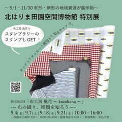 【3か月間の特別展－特別展示　布工房風花　布の織り、種類を知ろう】