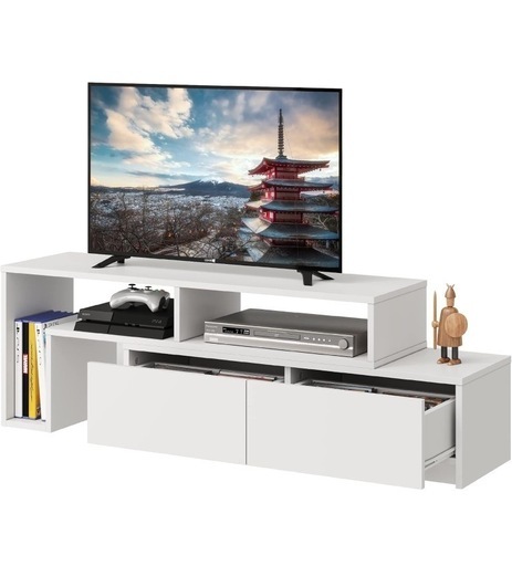 WLIVE テレビ台 テレビボード ローボード 伸縮 角度自由 コーナー 左右レイアウト 42 32インチ 省スペース 引き出し 収納 耐荷重60kg 北欧 おしゃれ ホワイト