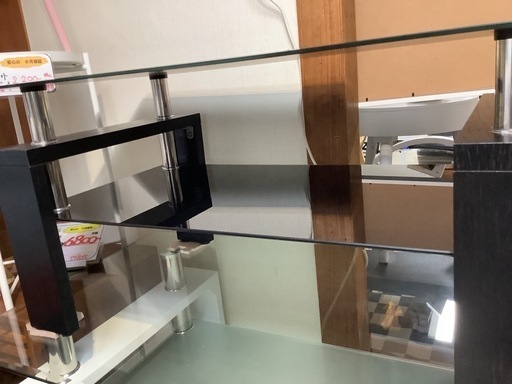 センターテーブル ブラック ガラスの中古が安い！激安で譲ります・無料 【リサイクルサービス八光】幅98cm　ブラック　ガラステーブル