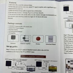 【ジモティ価格】【売り尽くしセール 激安】Digital HDTV Antenna 室内アンテナ テレビアンテナ 薄型 小型軽量 動作未確認 KJ311の画像