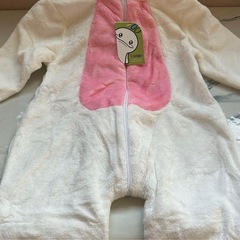 ❤️新品❤️もこもこロンパース 80 着る毛布 着ぐるみ コスプレ うさぎ 白 出産祝いの画像