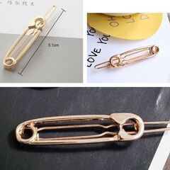 安全ピン風/ヘアピン.クリップ2個（新品）の画像