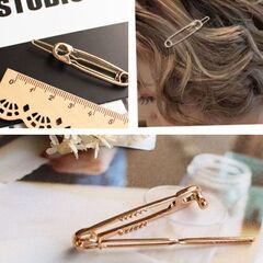 安全ピン風/ヘアピン.クリップ2個（新品）の画像