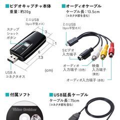 ＵＳＢビデオキャプタ－ケーブル　ビデオ映像をデジタル保存　の画像