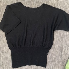 ボートネック　半袖ニット