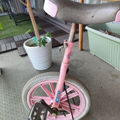 一輪車　ピンク　スタンド付き