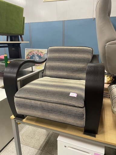 富士ファニチャー 1人用ソファ ストライプ