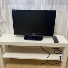 SHARP 22V テレビ　(テレビ台つき)の画像