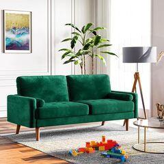 Vesgantti ソファー3人掛け ベルベット ポケットコイル (緑) Vesgantti ソファー3人掛け ベルベット ポケットコイル (緑) ソファ
