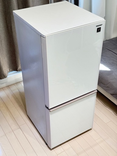 SHARP ガラストップ 冷蔵庫 ホワイト 19年製 高年式 SJ-GD14E-W