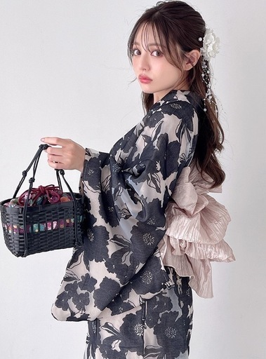 GRL 3点セット2Way オーガンジー花柄 セパレート浴衣