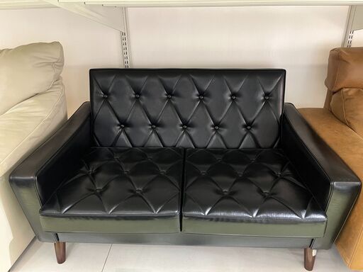 【トレファク花小金井店】2人用ソファ/カリモク60/2人掛けソファ/ブラック/レザー/中古家具/武蔵野市/小平市/小金井市/国分寺市/杉並区/買取/販売