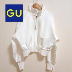 【値下げ】GUスウェットショートハーフジッププルオーバー/Lサイ...