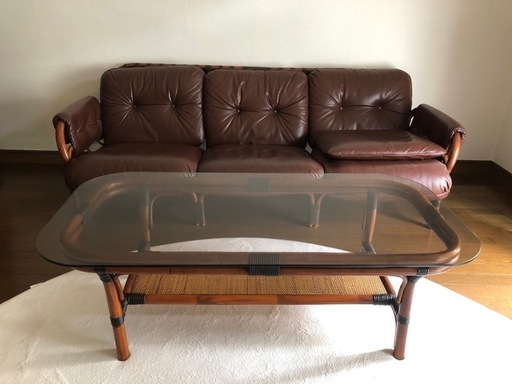 ●アンティーク●本革ソファー●