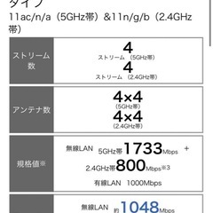 【新品】Wi-Fiルーター　WG2600HS2 PA-WG2600HS2の画像