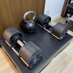 【セット①】可変式ダンベル(32kgずつ)ケトルベル(20kg)...