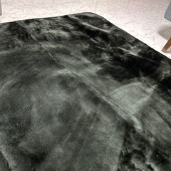 カーペット　黒色のモフモフの画像