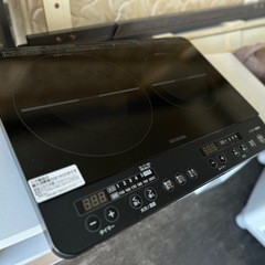 【1年使用】2020年製 アイリスオーヤマ IHクッキングヒーター 2口コンロ