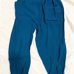 新品　リネンパンツ サルエルパンツ 着やせ 九分丈 クロップドパンツ体型カバー 綿麻の画像