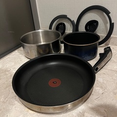 ティファール（T-fal）鍋・フライパン・蓋・取っ手など6セット