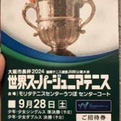 世界スーパージュニアテニス2024年　観戦ペアチケット