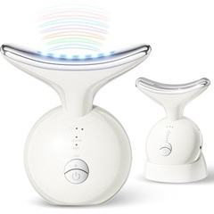 美顔器 ems 1台多役 7色 光エステ リフトケア かっさ 温熱 美顔ローラー 口元 首元 多機能美顔器 Rowroo フェイスケア ボディケア カッサ 高周波 家庭用 自宅用 肌ケア スキンケア USB充電式 充電スタンド付き 超軽量 持ち運び便利 母の日 記念日 敬老の日 バレンタイン 誕生日 プレゼント 女性 男性 お祝い ギフト 出張 旅行 男女兼用 日本語取扱説明書 ホワイト 白の画像
