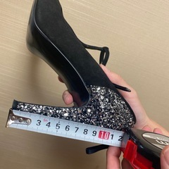 DIANA  24.5㎝黒スウェードパンプス　ヒールの画像